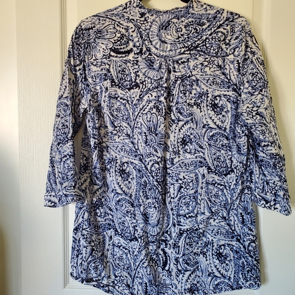 🌵LAURA Paisley Button Up Tunic Size L - Picture 4 of 5